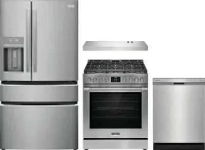 4 Piece Package Includes Refrigerator, Range, Hood And Dishwasher