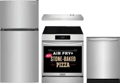 4 Piece Package Includes Refrigerator, Range, Hood And Dishwasher