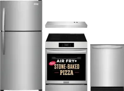 4 Piece Package Includes Refrigerator, Range, Hood And Dishwasher