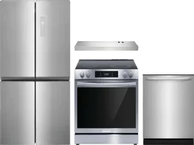 4 Piece Package Includes Refrigerator, Range, Hood And Dishwasher