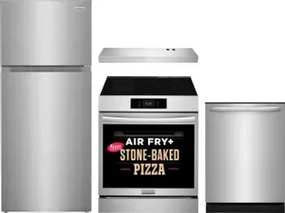 4 Piece Package Includes Refrigerator, Range, Hood And Dishwasher