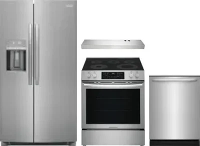 4 Piece Package Includes Refrigerator, Range, Hood And Dishwasher