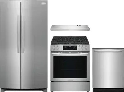 4 Piece Package Includes Refrigerator, Range, Hood And Dishwasher