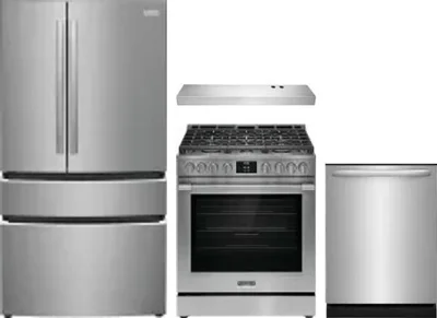 4 Piece Package Includes Refrigerator, Range, Hood And Dishwasher