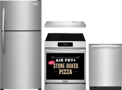 4 Piece Package Includes Refrigerator, Range, Hood And Dishwasher