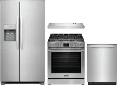 4 Piece Package Includes Refrigerator, Range, Hood And Dishwasher