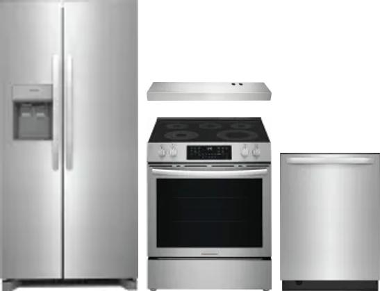 4 Piece Package Includes Refrigerator, Range, Hood And Dishwasher