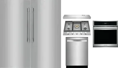 6 Piece Package Includes Refrigerator, Freezer, Cooktop, Wall Oven, Hood And Dishwasher