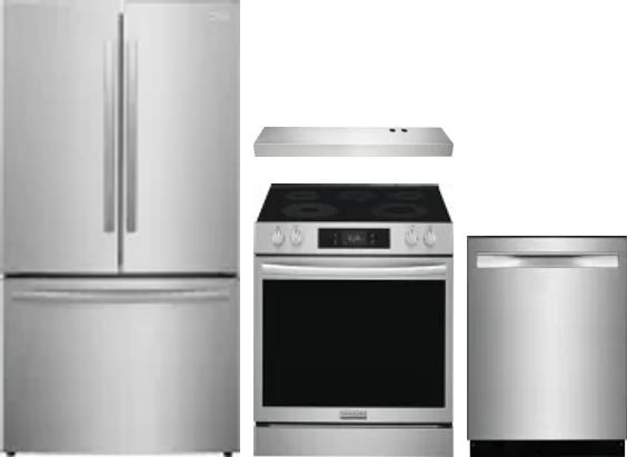 4 Piece Package Includes Refrigerator, Range, Hood And Dishwasher