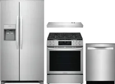 4 Piece Package Includes Refrigerator, Range, Hood And Dishwasher