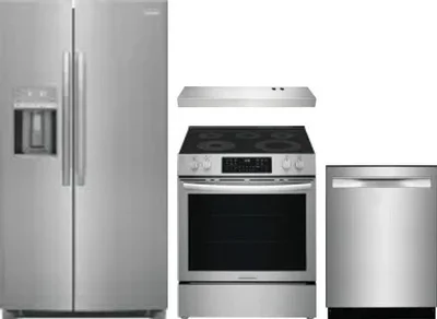 4 Piece Package Includes Refrigerator, Range, Hood And Dishwasher