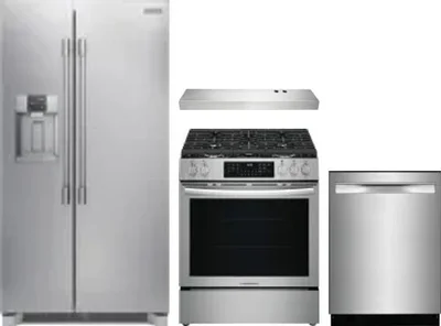 4 Piece Package Includes Refrigerator, Range, Hood And Dishwasher