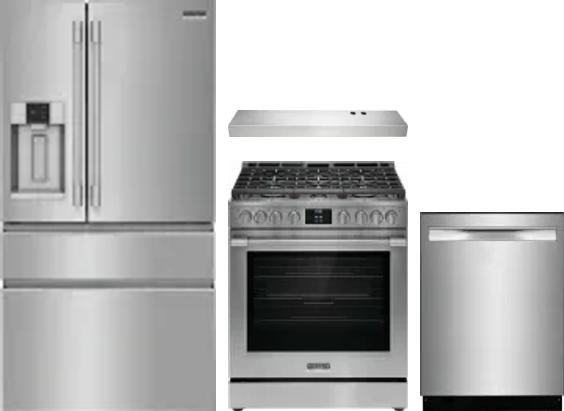 4 Piece Package Includes Refrigerator, Range, Hood And Dishwasher