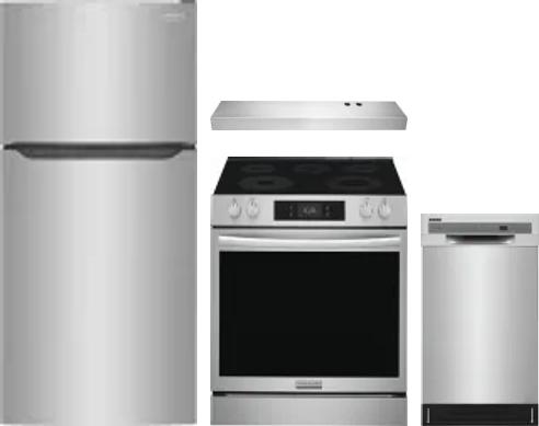 4 Piece Package Includes Refrigerator, Range, Hood And Dishwasher
