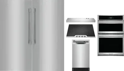 6 Piece Package Includes Refrigerator, Freezer, Cooktop, Wall Oven, Hood And Dishwasher