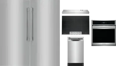 6 Piece Package Includes Refrigerator, Freezer, Cooktop, Wall Oven, Hood And Dishwasher