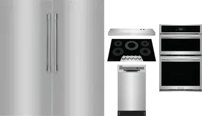 6 Piece Package Includes Refrigerator, Freezer, Cooktop, Wall Oven, Hood And Dishwasher
