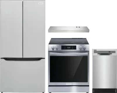 4 Piece Package Includes Refrigerator, Range, Hood And Dishwasher