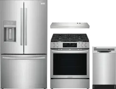 4 Piece Package Includes Refrigerator, Range, Hood And Dishwasher