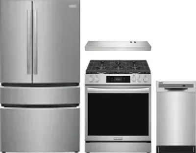 4 Piece Package Includes Refrigerator, Range, Hood And Dishwasher