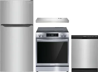4 Piece Package Includes Refrigerator, Range, Hood And Dishwasher