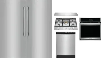 6 Piece Package Includes Refrigerator, Freezer, Cooktop, Wall Oven, Hood And Dishwasher