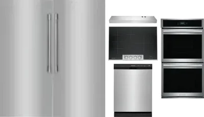 6 Piece Package Includes Refrigerator, Freezer, Cooktop, Wall Oven, Hood And Dishwasher