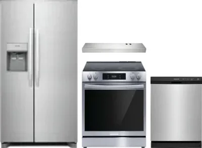 4 Piece Package Includes Refrigerator, Range, Hood And Dishwasher