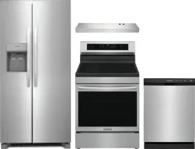 4 Piece Package Includes Refrigerator, Range, Hood And Dishwasher