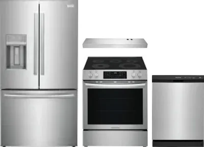 4 Piece Package Includes Refrigerator, Range, Hood And Dishwasher