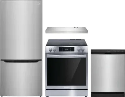 4 Piece Package Includes Refrigerator, Range, Hood And Dishwasher