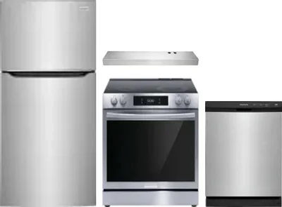 4 Piece Package Includes Refrigerator, Range, Hood And Dishwasher