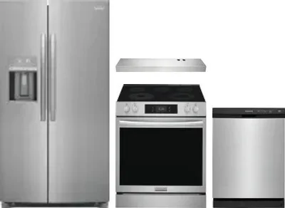 4 Piece Package Includes Refrigerator, Range, Hood And Dishwasher