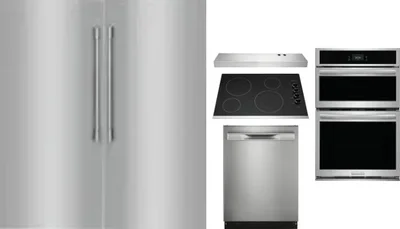 6 Piece Package Includes Refrigerator, Freezer, Cooktop, Wall Oven, Hood And Dishwasher