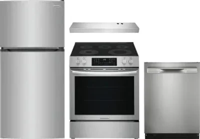 4 Piece Package Includes Refrigerator, Range, Hood And Dishwasher