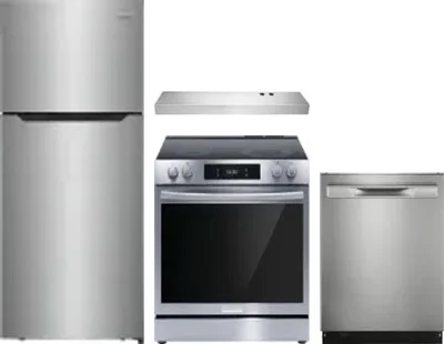 4 Piece Package Includes Refrigerator, Range, Hood And Dishwasher