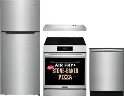 4 Piece Package Includes Refrigerator, Range, Hood And Dishwasher
