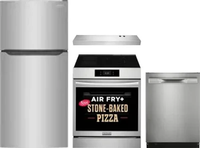 4 Piece Package Includes Refrigerator, Range, Hood And Dishwasher