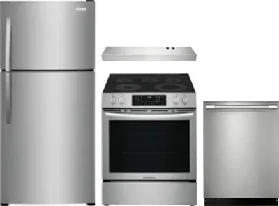 4 Piece Package Includes Refrigerator, Range, Hood And Dishwasher