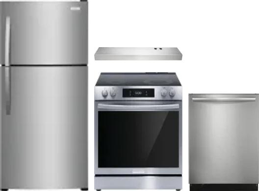 4 Piece Package Includes Refrigerator, Range, Hood And Dishwasher