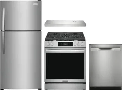 4 Piece Package Includes Refrigerator, Range, Hood And Dishwasher