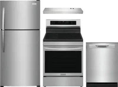 4 Piece Package Includes Refrigerator, Range, Hood And Dishwasher