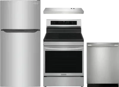 4 Piece Package Includes Refrigerator, Range, Hood And Dishwasher
