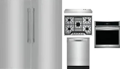 6 Piece Package Includes Refrigerator, Freezer, Cooktop, Wall Oven, Hood And Dishwasher