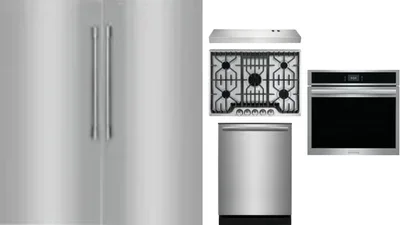 6 Piece Package Includes Refrigerator, Freezer, Cooktop, Wall Oven, Hood And Dishwasher