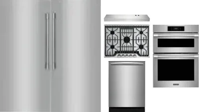 6 Piece Package Includes Refrigerator, Freezer, Cooktop, Wall Oven, Hood And Dishwasher