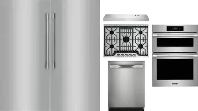 6 Piece Package Includes Refrigerator, Freezer, Cooktop, Wall Oven, Hood And Dishwasher