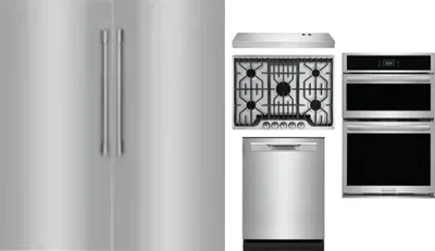 6 Piece Package Includes Refrigerator, Freezer, Cooktop, Wall Oven, Hood And Dishwasher
