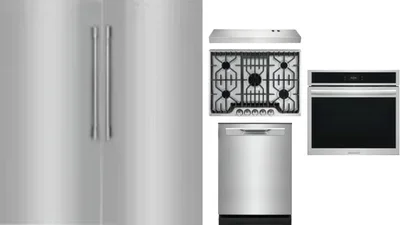 6 Piece Package Includes Refrigerator, Freezer, Cooktop, Wall Oven, Hood And Dishwasher