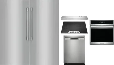 6 Piece Package Includes Refrigerator, Freezer, Cooktop, Wall Oven, Hood And Dishwasher